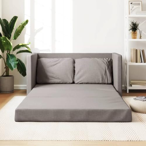 IKAYAA Schlafsofa Sofa mit Schlaffunktion Bettsofa Schlafcouch Sofabett Bodensofa Klappbar mit Schlaffunktion, Gästesofa mit Schlaffunktion, Lazy Sofa für Wohnzimmer, Schlafzimmer Taupe