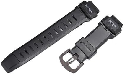Harzarmband passend for Casio Pro Trek Prg 260 500 Prw 2000 2500 5100 Armband Herren wasserdicht Dornschließe Armband Uhrenzubehör(Black B)