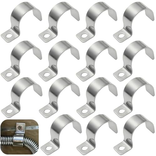 TenaLucy 20 Pezzi U-Fascette Stringitubo,Morsetto per Tubi Morsetti per Tubi Fissaggio per Tubi Collari per Tubi Fermacavi Ferma Cavi Foro Singolo,per Tubi del Gas Tubi Dell'acqua e Cavi (25MM)