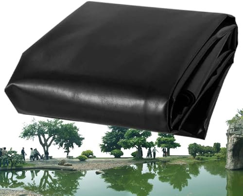 Teichfolie, 3 x 29,5 m, 20 x 20 m, 29,5 x 36 m, 39 x 39 m, fisch- und pflanzenfreundliche Wasserfallmembran mit Abflussfolie, 6 mm Dicke (Größe: 9 x 13,0 m)