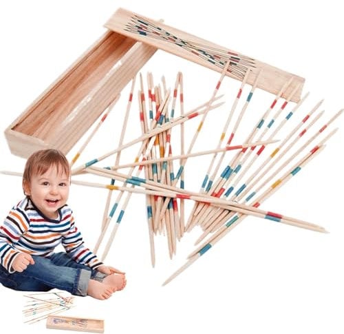 Sticksammelspiel, Sticksammelspielzeug, Balance-Set mit 31 Holzstäben, pädagogische Aktivität für Vorschullernen, klassisches Stick-Spielzeug für Kinder und Erwachsene