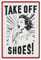 DOODLREAM Vintage Style Take Off Shoes Metal Tin Sign Retro Tin Poster for Room Wall Decor 8 x 12 Inch
