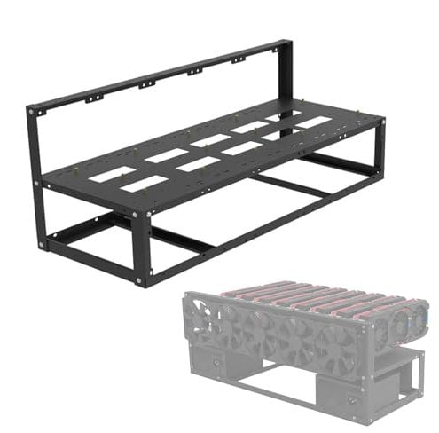 Miner -Rig -Fall, 8 GPU Open Air Mining Case Computerrahmen | Stahl Open Air Miner Mining Hülle Rack Motherboard Halter