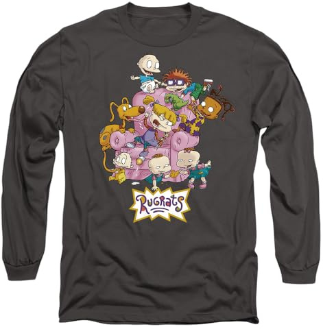 Rugrats Chair Mens Long Sleeve T Shirt, Charcoal, Large
