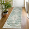 SHACOS Boho Teppich Läufer Grün rutschfest 60x180 cm Flauschiger Teppichläufer Flur Waschbar, Küchenteppich, Vintage Teppich Läufer für Flur, Küche, Schlafzimmer, Wohnzimmer
