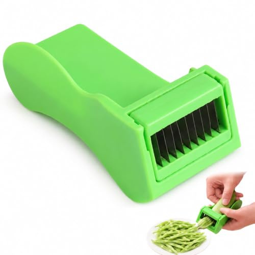 Runner Bean Slicer and Stringer, Multi-Functional Green Bean Cutter, Mini Vegetable Shredder with Stainless Steel Blades, Ideal for Arthritic Hands, Kitchen Gadget UK