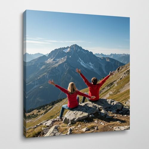 Personalised Canvas Photo Custom Birthday Gifts Picture Frame Canvas Print Wall Art Gifts For Women A1 A2 A3 A4 (Square - 20x20cm (8x8in))