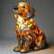 Changtai LED Hundeserie Lampe, Hundelampen aus Harz, Golden Retriever Nachtlicht mit warmem LED-Licht, Niedliche Vintage Tischlampe, Haustier-Dekolampe für Hundefans
