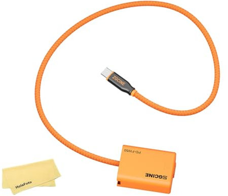 ZGCINE PD-FW50 USB-C to NP-FW50 Dummy Battery Cable 60CM/1.97FT - Power Supply Cord for Sony A7/ZV-E10/A6000/A6300/A6400/A6500/A7II/A7RII/A7SII
