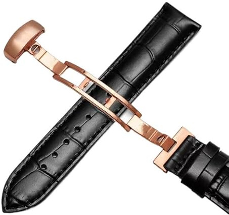 dayeer Lederarmband für Tissot Le Locle 1853 T41 Armband für Tissot Gentleman T063(Blackp1,21mm)