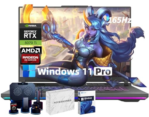 ASUS ROG Strix-G16 Gaming Laptop Computer • 16 165Hz 300 nits Display• AMD Ryzen 9 HX 8940HX • NVIDIA GeForce RTX 5070 Ti • Backlit KB • Win11 Pro PC, w/Accessoires (32GB DDR5 RAM, 1TB SSD)