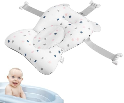 Badewannensitz ba-by Badewanne Einsatz- Faltbare, Verstellbare ba-by-Badewannenstütze Für Neugeborene, Rutschfester, Weicher ba-by-Duschsitz, Badekissen-Stützmatte Für Babys Von 0 Bis 12 Onaten