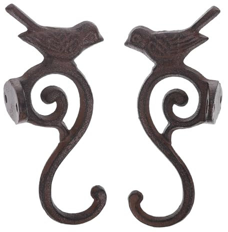 Veemoon Lot de 2 Crochets Muraux Décoratifs en Fonte Motif Oiseau Vintage Porte-manteaux Muraux Robustes en Fer Forgé pour Manteaux, Chapeaux et Paquet, pour Jardin, Chambre et Salon