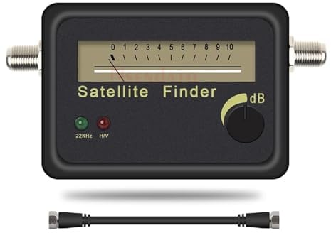 Satellite Finder Ausrichtung Signal Meter Rezeptor for DSTV Dish LNB Direkt Digital Verstärker Sat Locator(Added Black Cable)