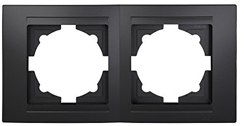 Gunsan Moderna 2-fach Rahmen für 2 Steckdosen Schalter Dimmer Schwarz
