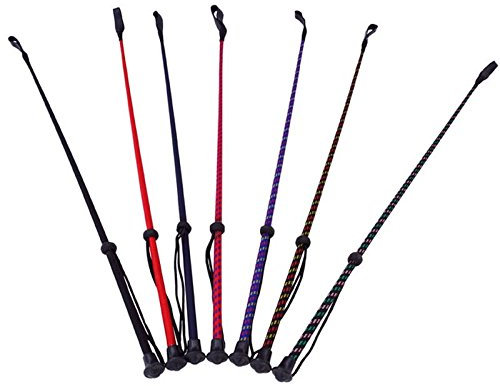 Reitgerte Basic schwarz-grün-rosa