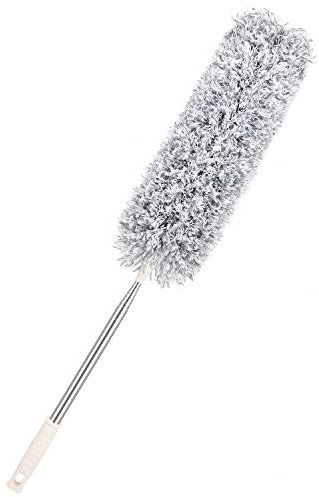 Feather Duster, Extendable Duster Microfiber Long Extension Pole Scratch Resistant Cover for Home Cleaning, Washable, Cleaning High Ceiling Fans, Blinds, Cobweb