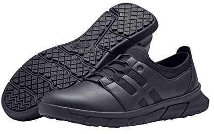 Shoes for Crews LILA Karina - Zapatos de trabajo ligeros para mujer, antideslizantes, resistentes al agua, color negro o blanco, Negro -, 37.5 EU