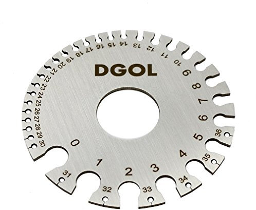 DGOL Stainless Steel SWG Sheet Metal Wire Cable Gage Standard Thickness Gauge with Very Clear Numbers and Letters