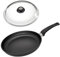 Eurolux leichte Guss-Pfanne Ø 32 cm Induktion Set mit Glas-Deckel - flacher 4.5 cm Rand - runde große XL Alugusspfanne mit Antihaft-Beschichtung - Made in Germany