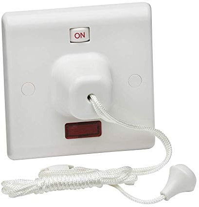 Knightsbridge SN8310N White 45A Pull Cord Switch,Double Pole