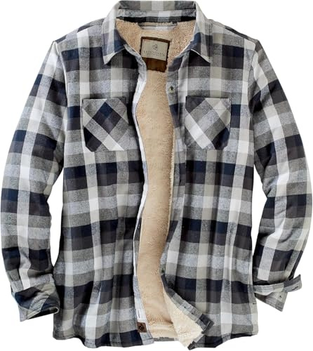 Legendary Whitetails Damen Flanell Shacket Sherpa Gefütterte Plaid-Hemdjacke, Warmes Fleece