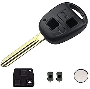 Cover per chiavi Auto Compatibile con Toyota Yaris Corolla INCLUDE Batteria 2016 Tastini in gomma 2 Switch