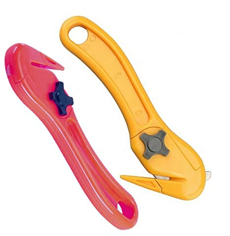Moving Edge Safety Knife Box Opener Tape Cutter Shrink Wrap Knives (1, Yellow)
