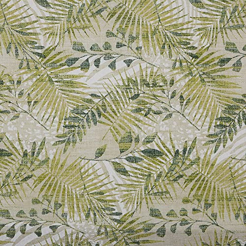 Kt KILOtela - Canvas Dekostoff, Home-Accessoires, Tischdecken, Kissen, Vorhänge, Taschen, Stück: 300 cm Länge x 280 cm Breite, Botanisch, Blätter, Grün - 3 Meter
