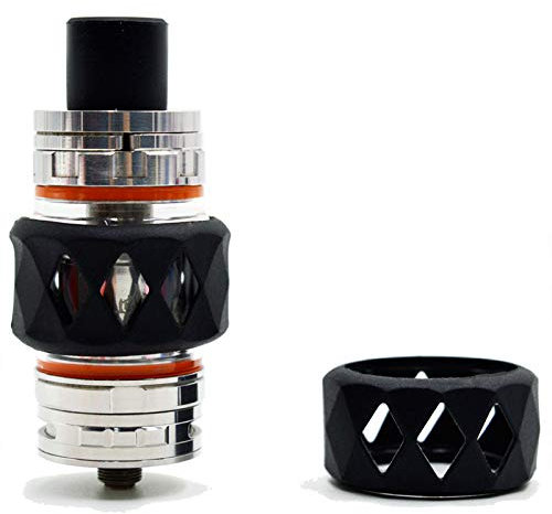 RUIYITECH Bubble Glass Tube Schutzhülle für Zeus X Manta TFV8 TFV12 Prince Uforce T2 T1 Dead Rabbit RTA (2 Stück) (schwarz)
