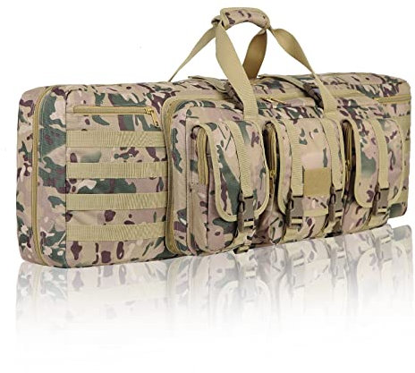 AUMTISC Taktischer Gewehrtasche Doppelwaffenkoffer, weiche Schrotflintentasche für Lange Gewehre abschließbarer Pistolenschießstand-Rucksack (Verkleidung, 38Zoll)