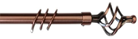 kippen 1310R Gardinenstange ausziehbar von 120-200 cm, Modell Elisa Kupfer satiniert