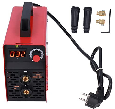 Saldatrice Ad Arco Mini Portatile Portatile DC Inverter 20‑200A ARC200 Spina Europea AC220V con Manicotto di Cablaggio/mandrino in Ottone per Saldatura di Metalli
