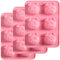 Newk Silikonform für Schweinchen, 3 Packungen mit 6 Mulden, Schweinegesicht, Emoticons, Ferkel, Kuchenformen für Gelee, Fondant, harte Süßigkeiten, Keto-Fettbomben, Harz