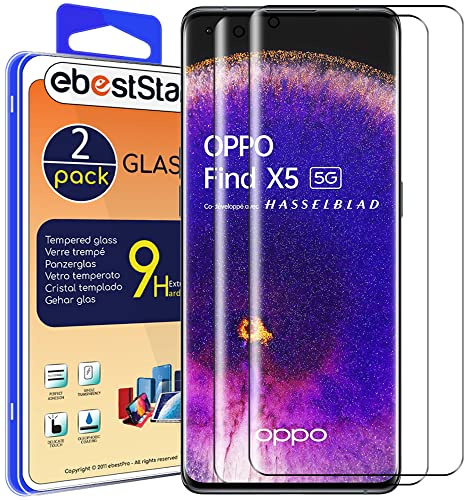 ebestStar - Cristal Templado Curvo x2 para Oppo Find X5, Protector Pantalla Película Vidrio, (Cobertura completa de los bordes)