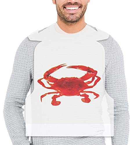 Nonley 25 Stück Kunststoff-Lätzchen für Erwachsene, 58,4 cm, hält Kleidung sauber auf Meeresfrüchte-Party, Krabbenlätzchen, 25 Stück, L