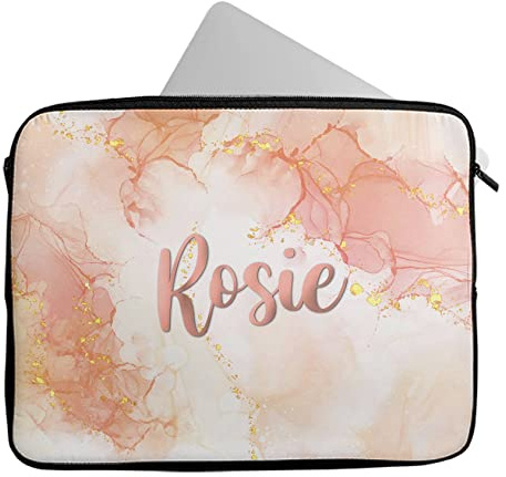Personalised Any Name Marble Design Laptop Case Sleeve Tablet Bag Chromebook Gift 1798 (14-15 inch)
