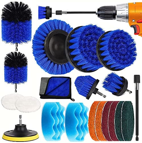 MOOING 20Stück Bürstenaufsatz Bohrmaschine Set,Drill Brush Set,Leistungsstarke Bohrbürste Reinigungsbürste,für Küche,Badwanne,Fliesen,Bodenbelag,Auto