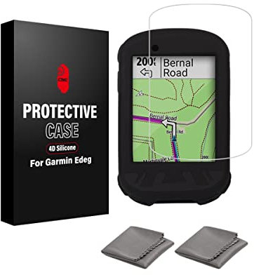 CNC Case for Garmin Edge 530 830 130 1030 Silicone Protective cover,Tempered Glass Screen Protector for Garmin Edge 530 830 130 1030 Film Anti-Scratch High Definition Full Coverage