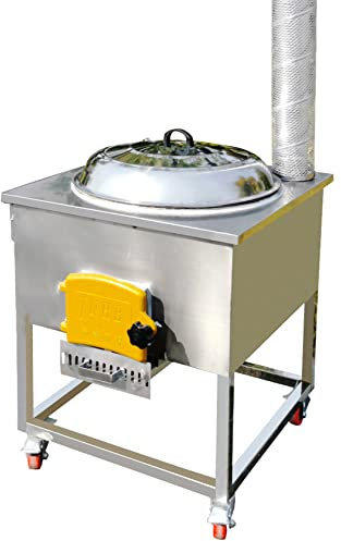 YYUINU Poêle À Charbon/Bois Portable sans Fumée avec Ensemble De Cheminée Et Pot en Fer De 50 Cm pour Cour, Abri, Campagne,Deluxe Edition