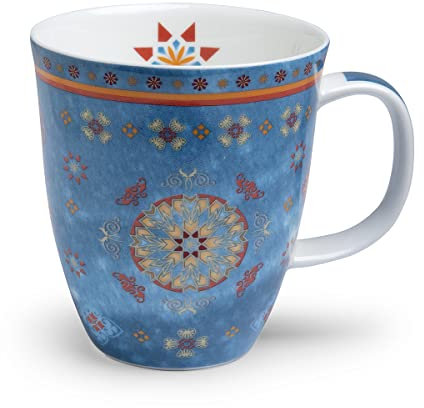 TeaLogic Teebecher Tasse Agadir - Becher Teetasse mit Mosaik - Fine Bone China (380 ml)