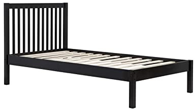 Birlea Black Single Bed Frame 3FT Bedstead Nova Solid Wood Shaker Design