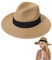 Yutdeng Herren Panamahut Rollbare Damen Sonnenhüte Klassische Hüte Atmungsaktiv Mountain Stroh Bogarthut Sommer Strohhüte Verstellbare Strandmütze UV Sonnenhut für Outdoor,Khaki,One Size