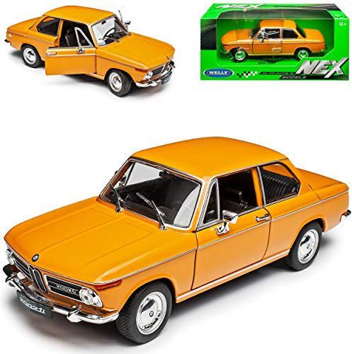 Welly B*M*W 2002ti Coupe Orange 1966-1977 1/24 Modell Auto mit individiuellem Wunschkennzeichen