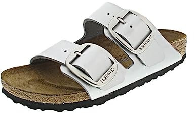 ARIZONA - SANDALO CON DOPPIA FASCIA E CHIUSURA CON FIBBIE 39/METALLIC SILVER-N