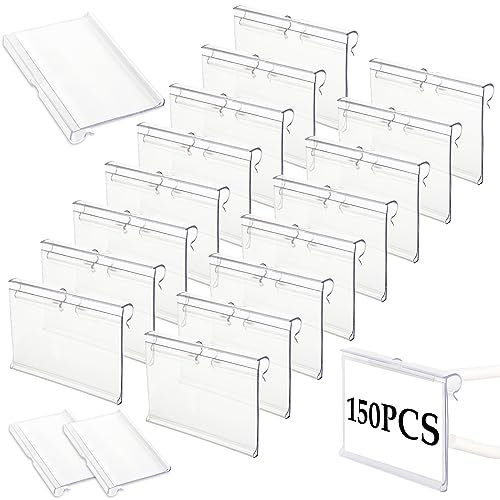 STARVAST 150 PCS Porte Étiquettes en Plastique, Support d'Affichage de Prix, Supports d'Étiquettes pour Etagères Magasin Boulangerie Supermarché Plastique Affichage Prix Présentoir Détail