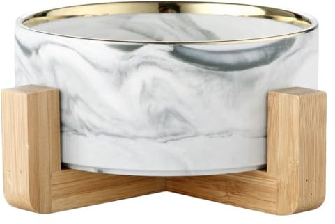 Zerodeko 1 Ensemble Bol pour Animaux De Compagnie Bol De Fruits en Céramique Plateau De Bonbons Bol De Chat avec Support Bol De Fruits en Marbre Bols De Service De Soupe Bol en Céramique
