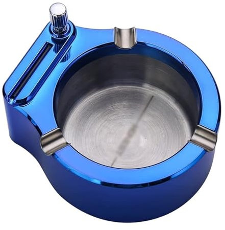 Cendriers Cendrier haut de gamme en acier inoxydable brossé mode créative cendrier cendrier Aspirateur de Fumée (Color : Blue)