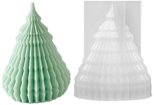 Wudaizhi Origami Relief Weihnachtsbaum Kerze Silikonform Seife Schimmel Backform Fondant Tooly Mockerform DIY Craft Gift