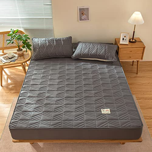 JIANINGHOME Steppung Spannbettlaken,120x200,Mikrofaser Gesteppte Matratzenauflage Matratzenschoner Unterbett - atmungsaktiv